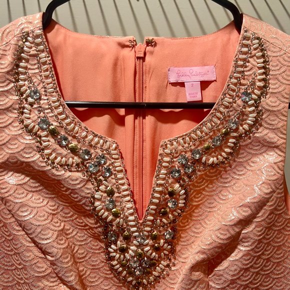 Lily Pulitzer Metallic Beaded Jacquard Shell Top - Size 2 - Picture 2 of 3